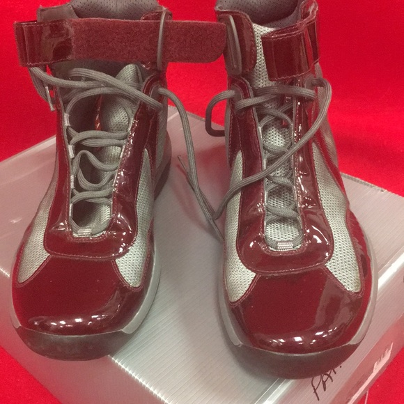 Prada Calzature Uomo Wine Grey Shoes, Size 9 - Picture 3 of 8